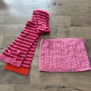 Souris Mini Pink Red Striped Scarf neck cover set small